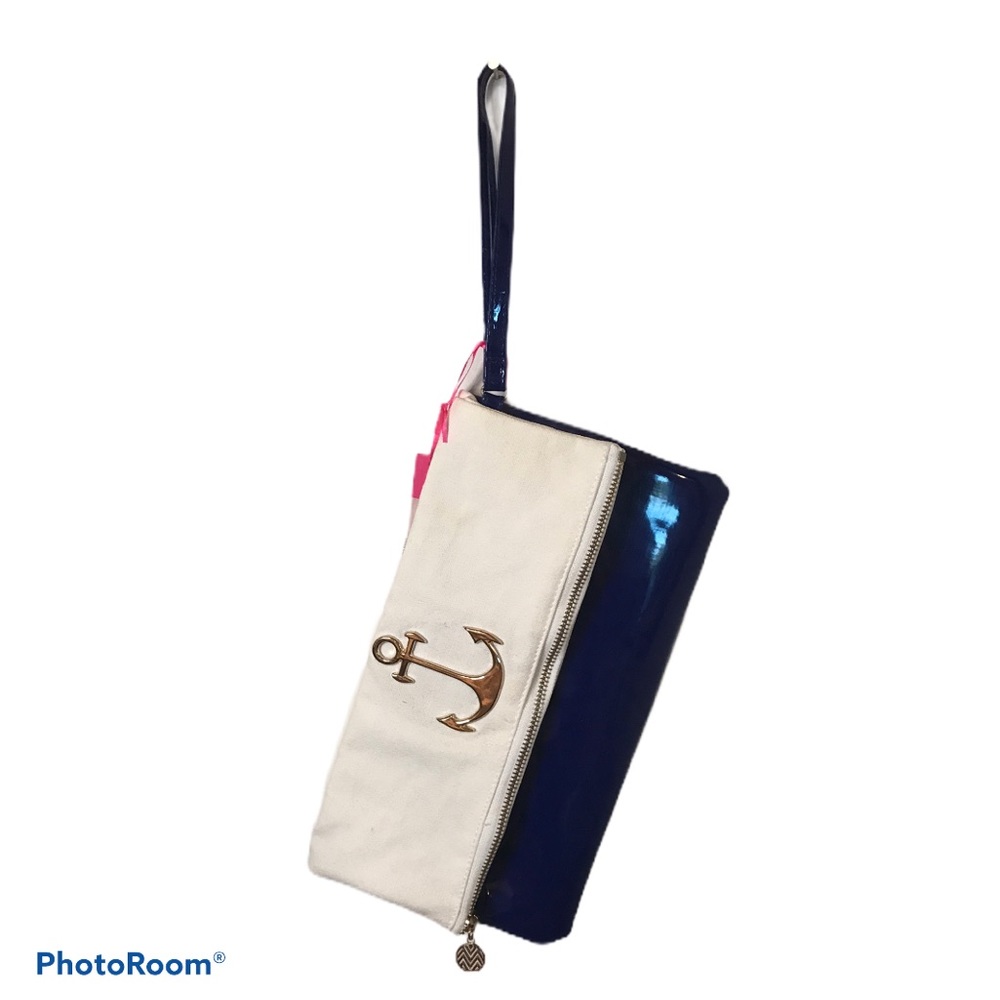 NWT Macbeth Collection Anchor Whale Patent Clutch